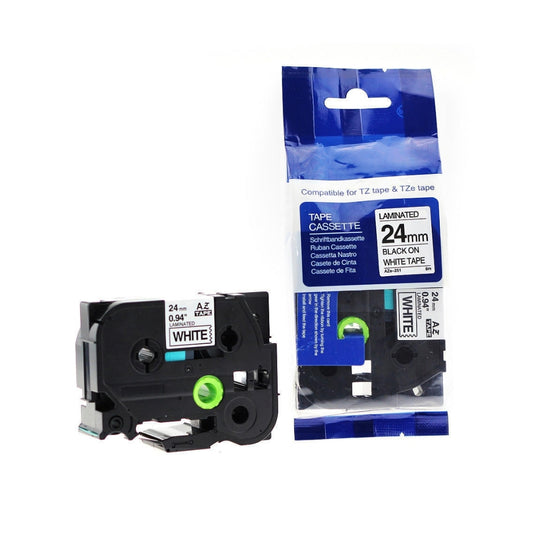 Brother TZe-251 Compatible Label Tape 24mm – Black on White