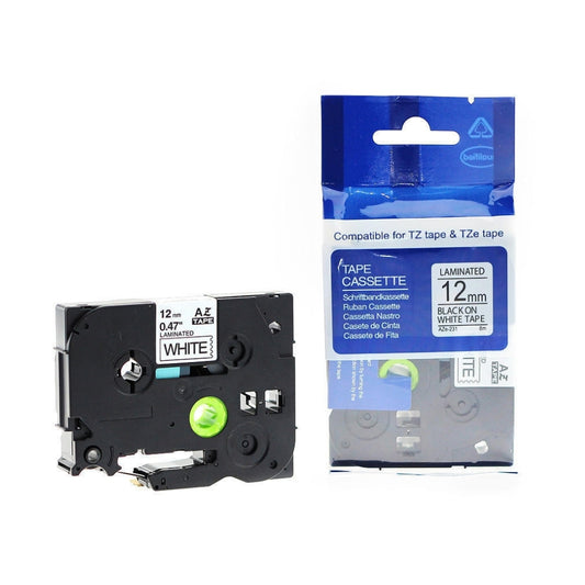 Brother TZe-233 Compatible Label Tape 12mm - Blue on White