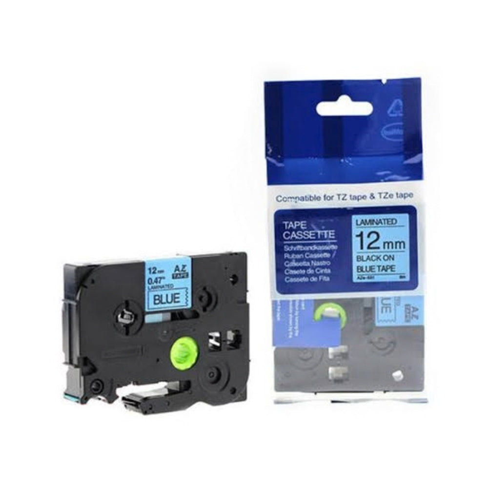 Brother TZe-531 Compatible Label Tape 12mm - Black on Blue