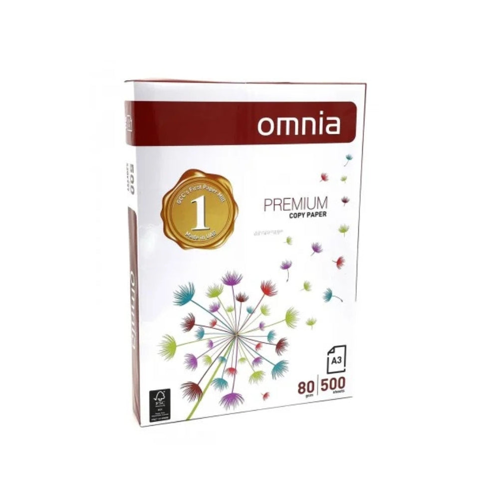 OMNIA Photocopy Paper – A3, 80gsm, White, 500 Sheets
