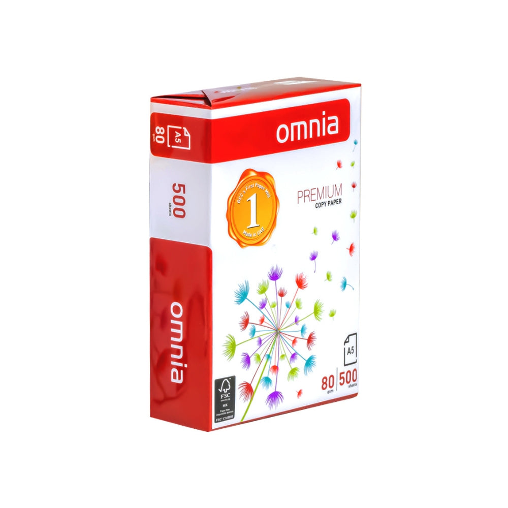 OMNIA Copy & Printing Paper – A5, 80gsm, 500 Sheets