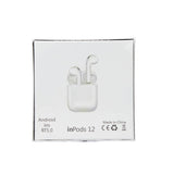 InPods 12 True Wireless Earphones with Charging Case – Bluetooth 5.0, Compatible with Android & iOS – White