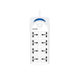 LINKCOMN LC-PS801 Power Strip – 8 Universal Sockets, 3-Meter Cable, EU Plug