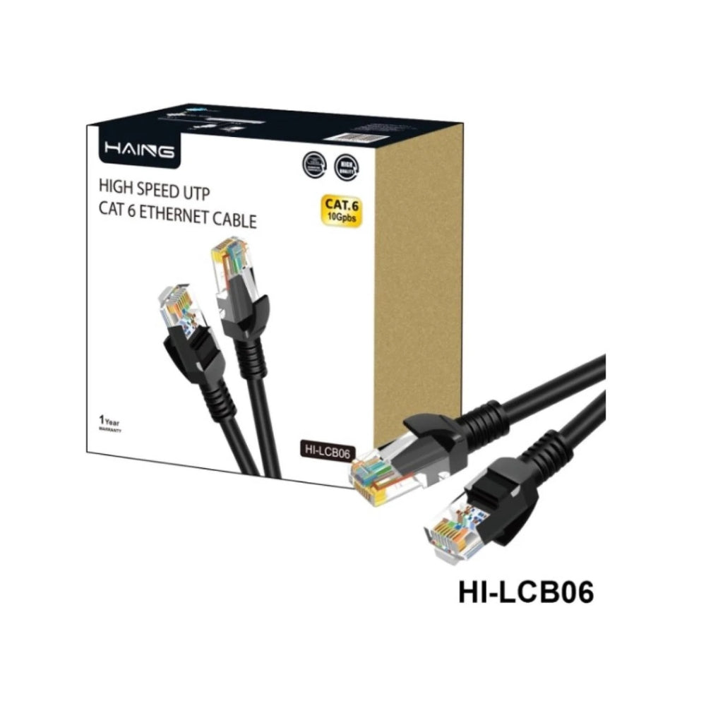 HAING HI-LCB06-50M Cat6 Ethernet Cable – 26 AWG, Up to 1 Gbps, 50M