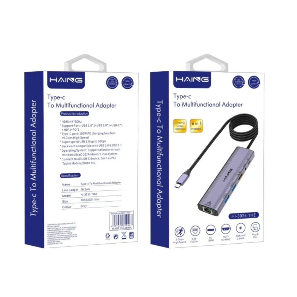HAING HI-3025-THE Type-C to Multifunctional Adapter