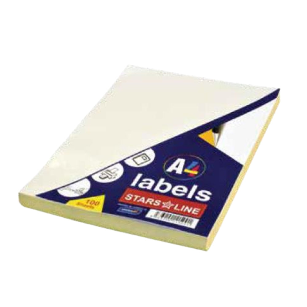 Beige Adhesive Labels A4 – 210 × 148.5 mm, 100 Sheets