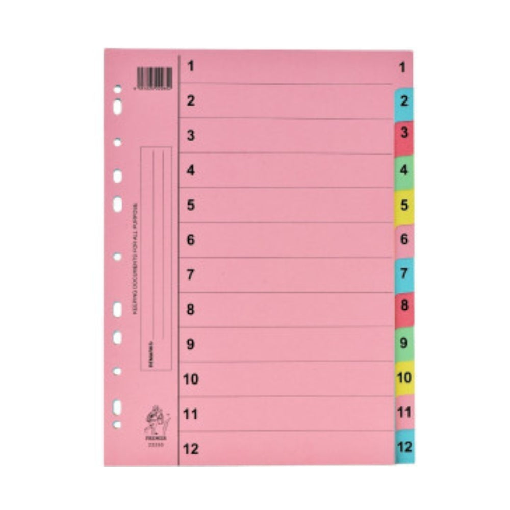 Premier 1–12 Numbered File Dividers – 12-Part Set